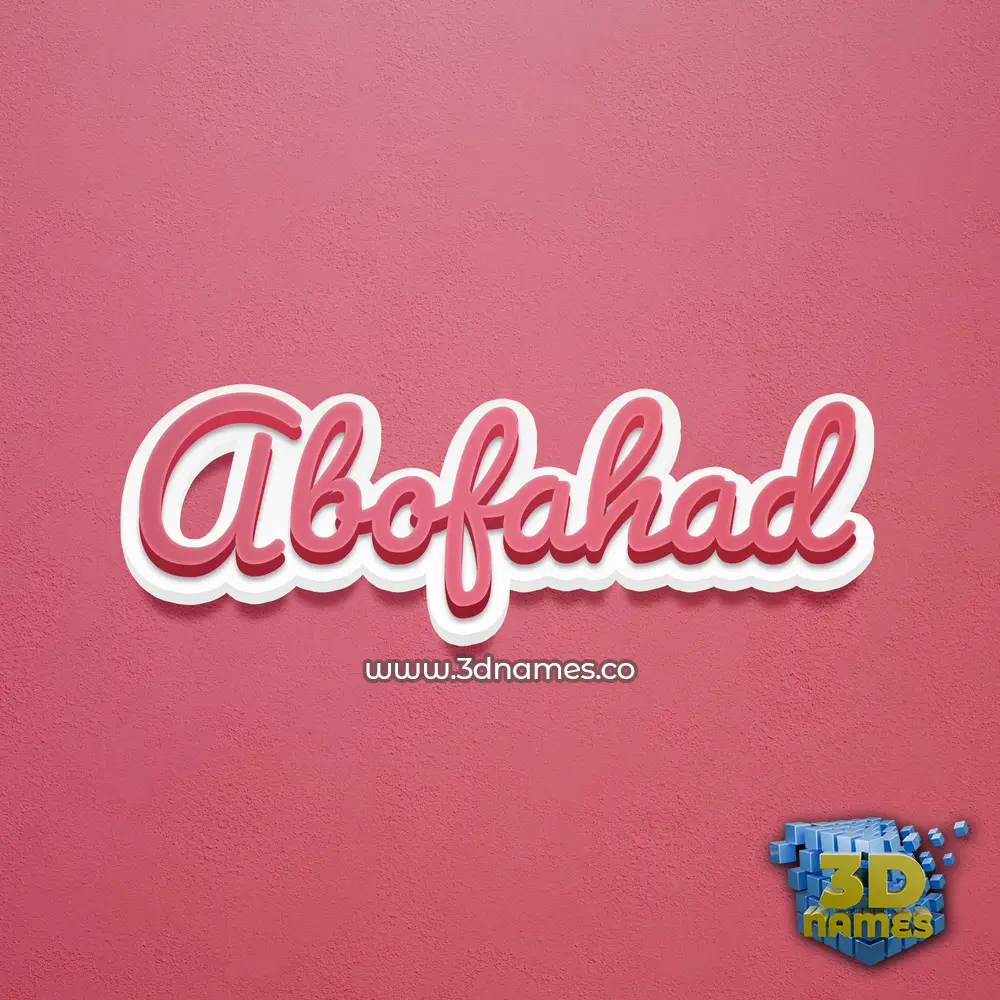 abofahad in Red Scribble style - 3D name wallpaper