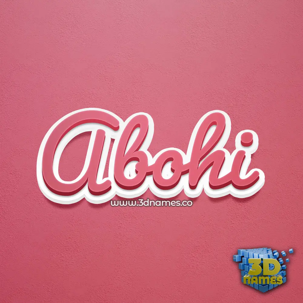 abohi in Red Scribble style - 3D name wallpaper