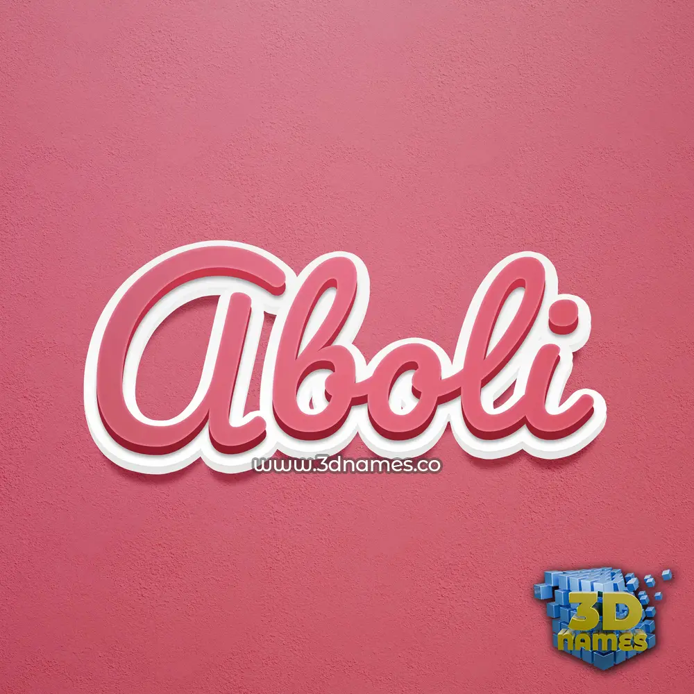 aboli in Red Scribble style - 3D name wallpaper