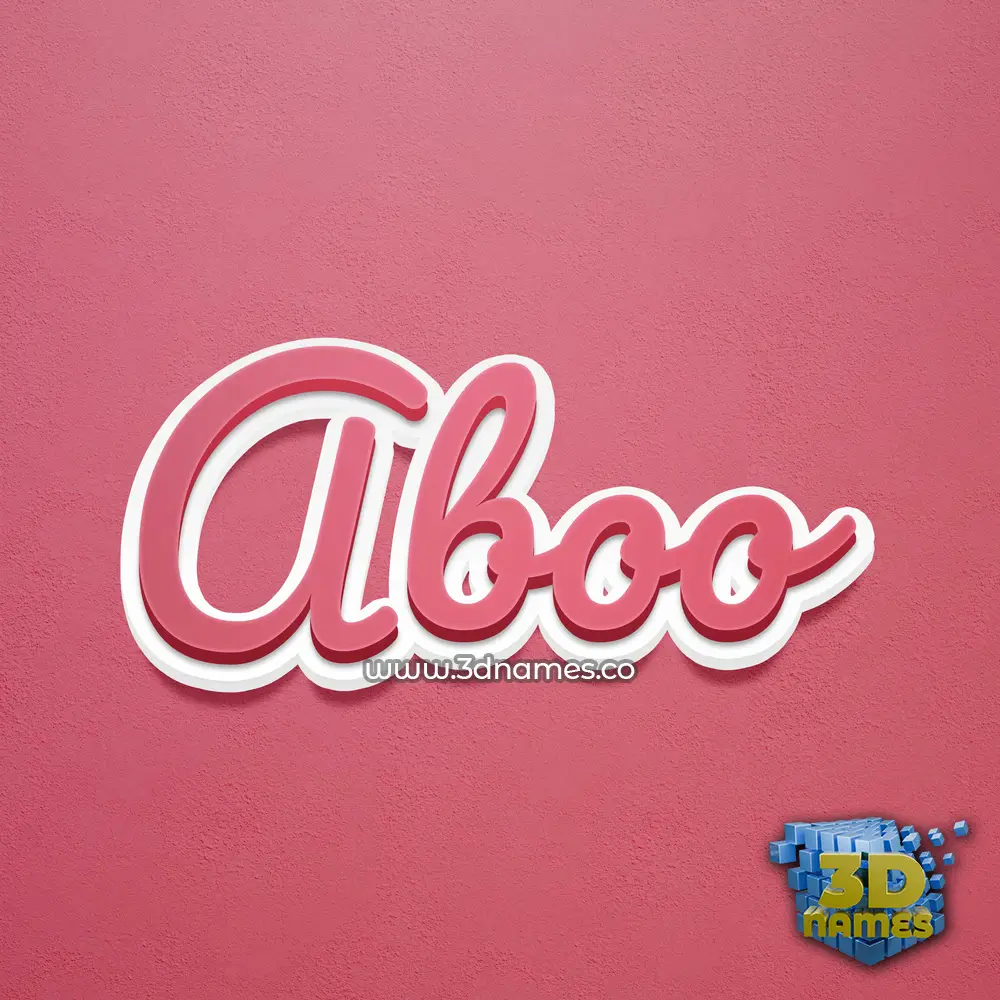 aboo in Red Scribble style - 3D name wallpaper