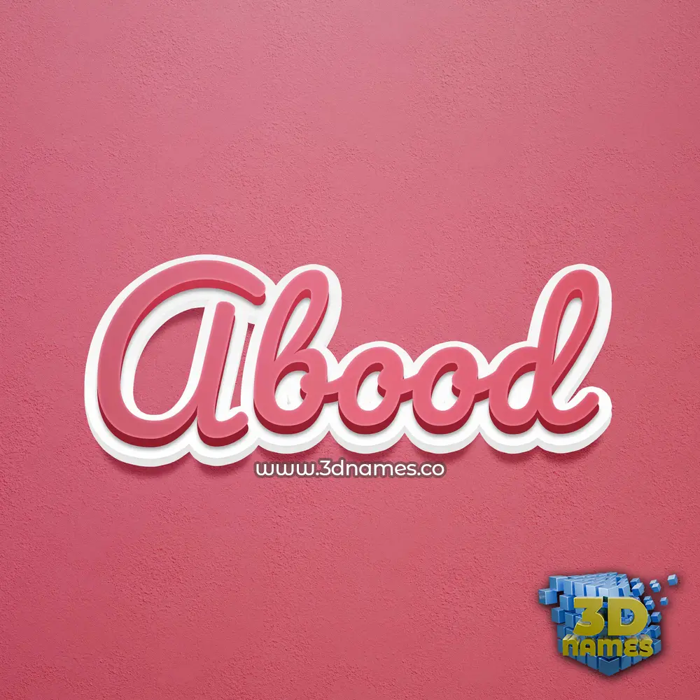abood in Red Scribble style - 3D name wallpaper