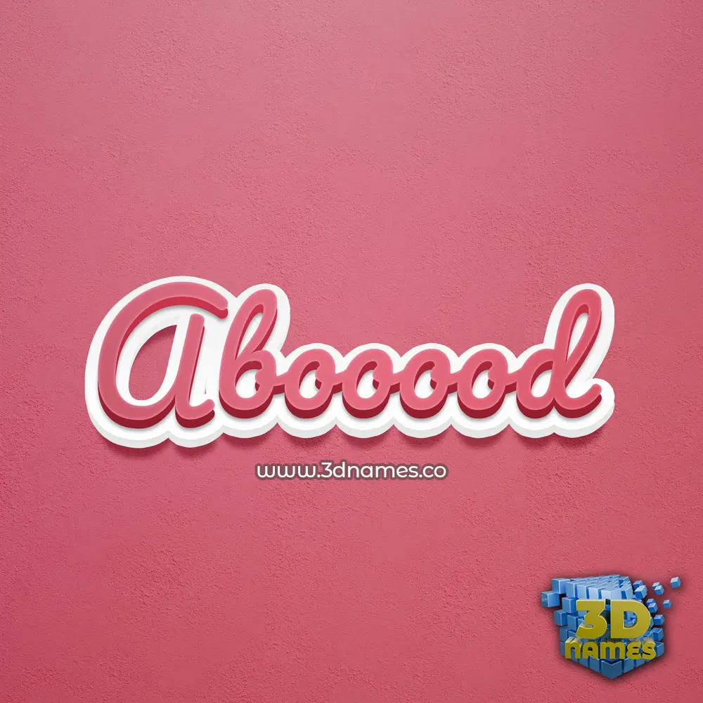 abooood in Red Scribble style - 3D name wallpaper