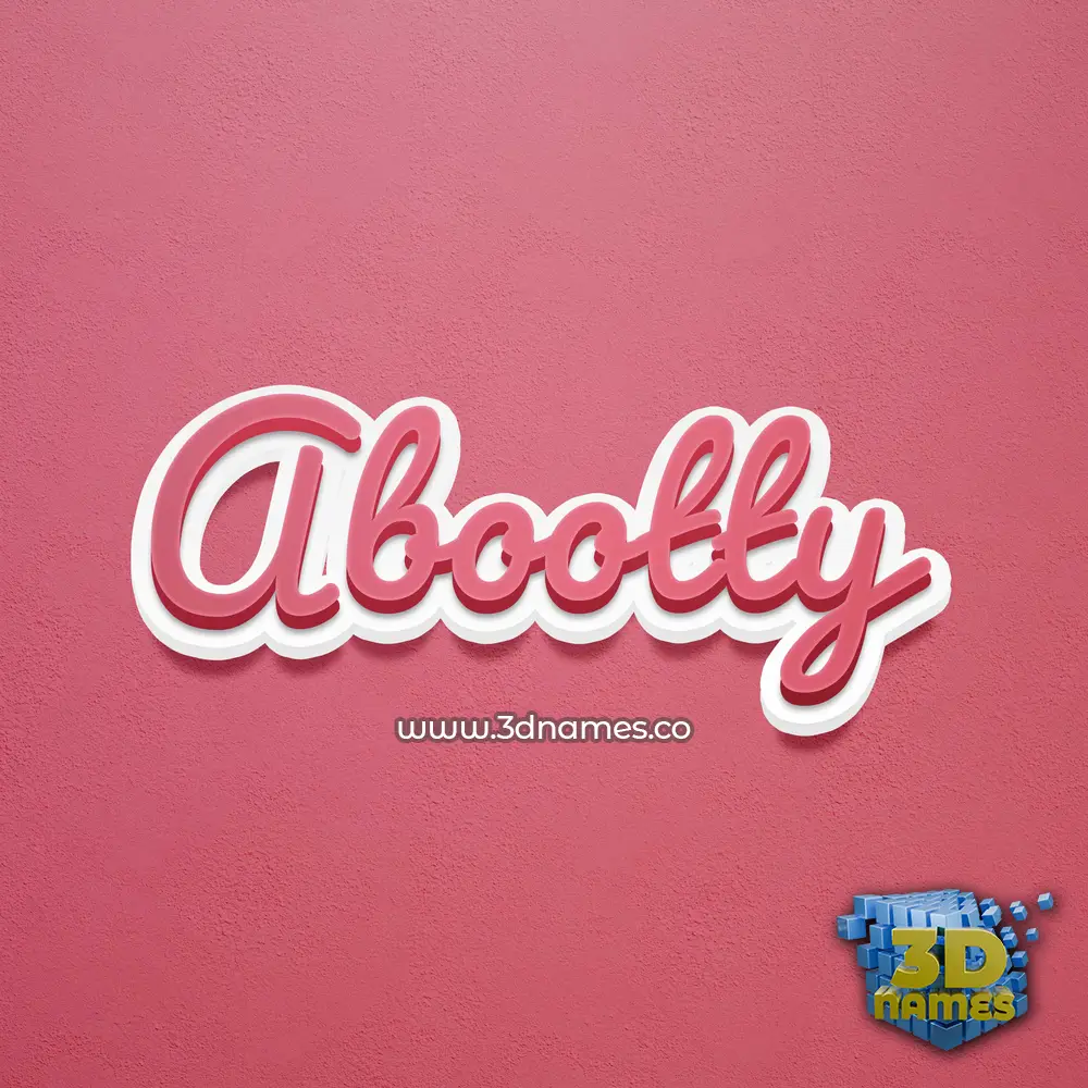 abootty in Red Scribble style - 3D name wallpaper
