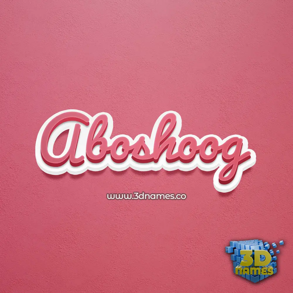 aboshoog in Red Scribble style - 3D name wallpaper
