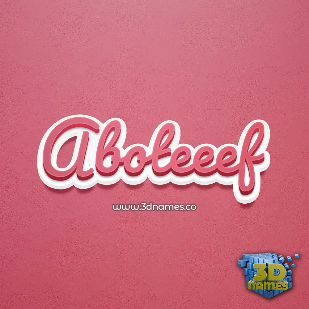aboteeef in Red Scribble style - 3D name wallpaper