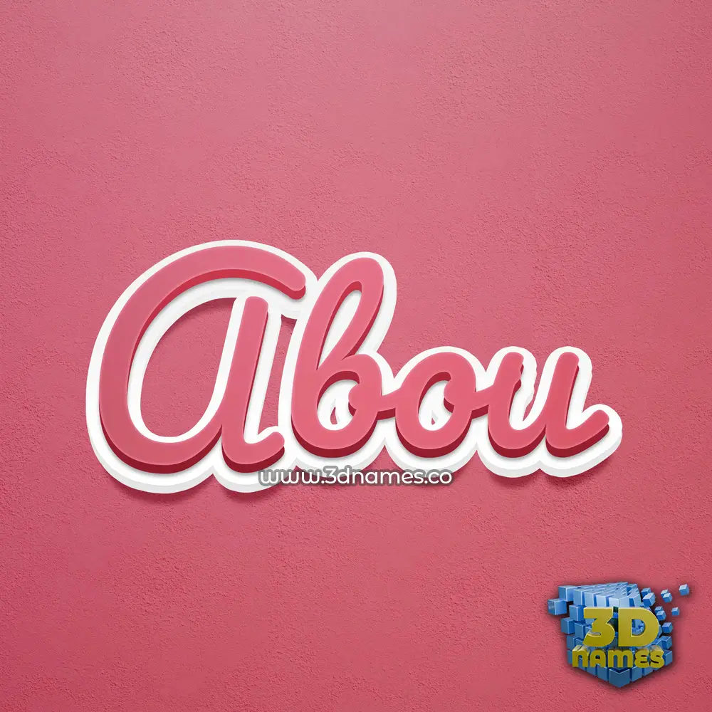 abou in Red Scribble style - 3D name wallpaper