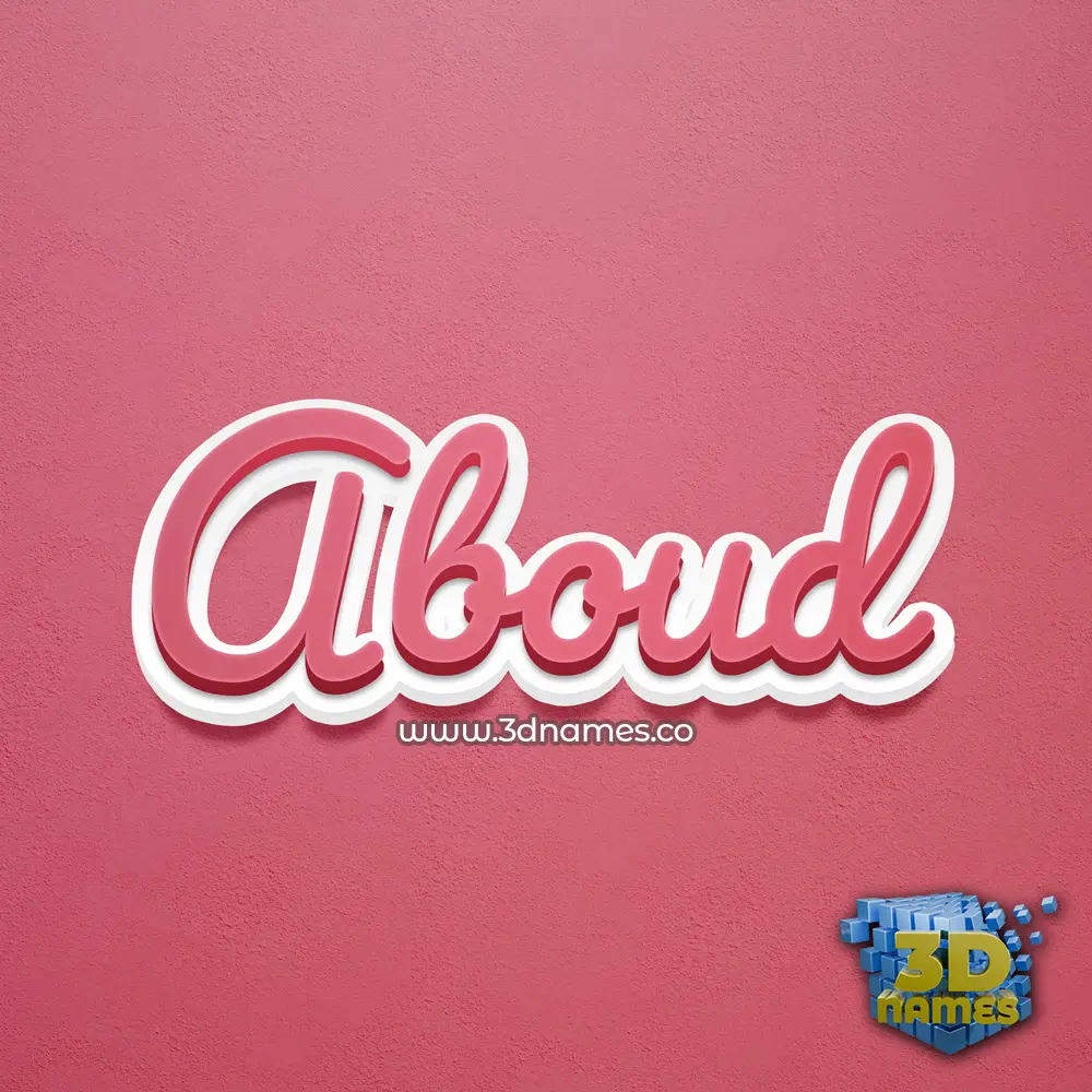 aboud in Red Scribble style - 3D name wallpaper