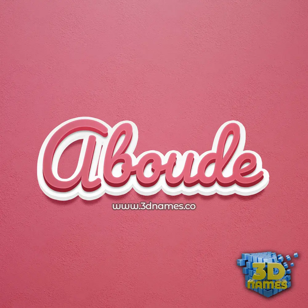 aboude in Red Scribble style - 3D name wallpaper