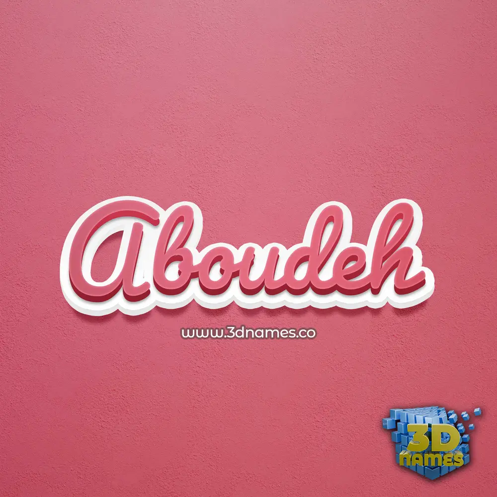aboudeh in Red Scribble style - 3D name wallpaper