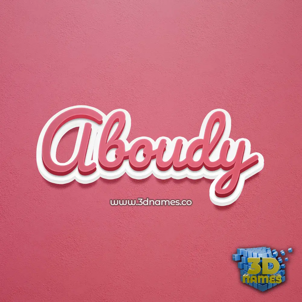 aboudy in Red Scribble style - 3D name wallpaper