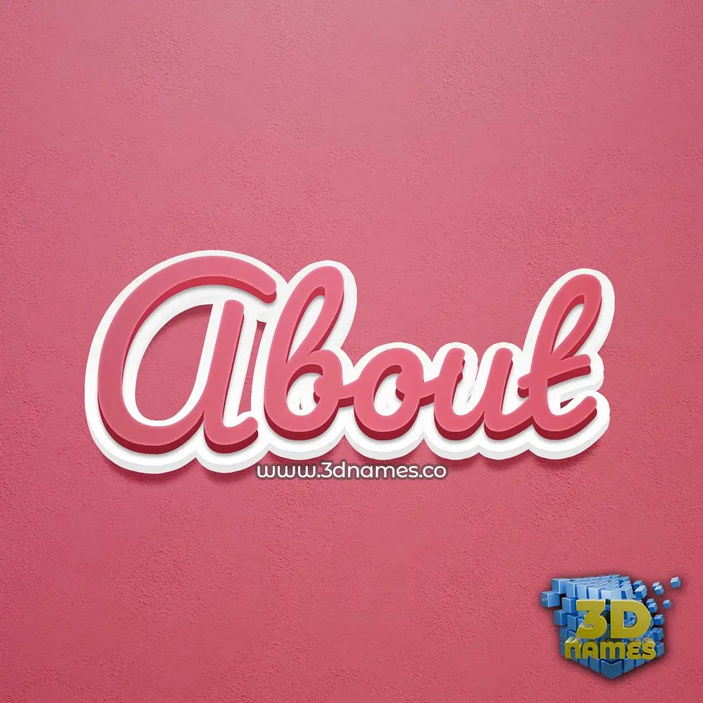 about in Red Scribble style - 3D name wallpaper