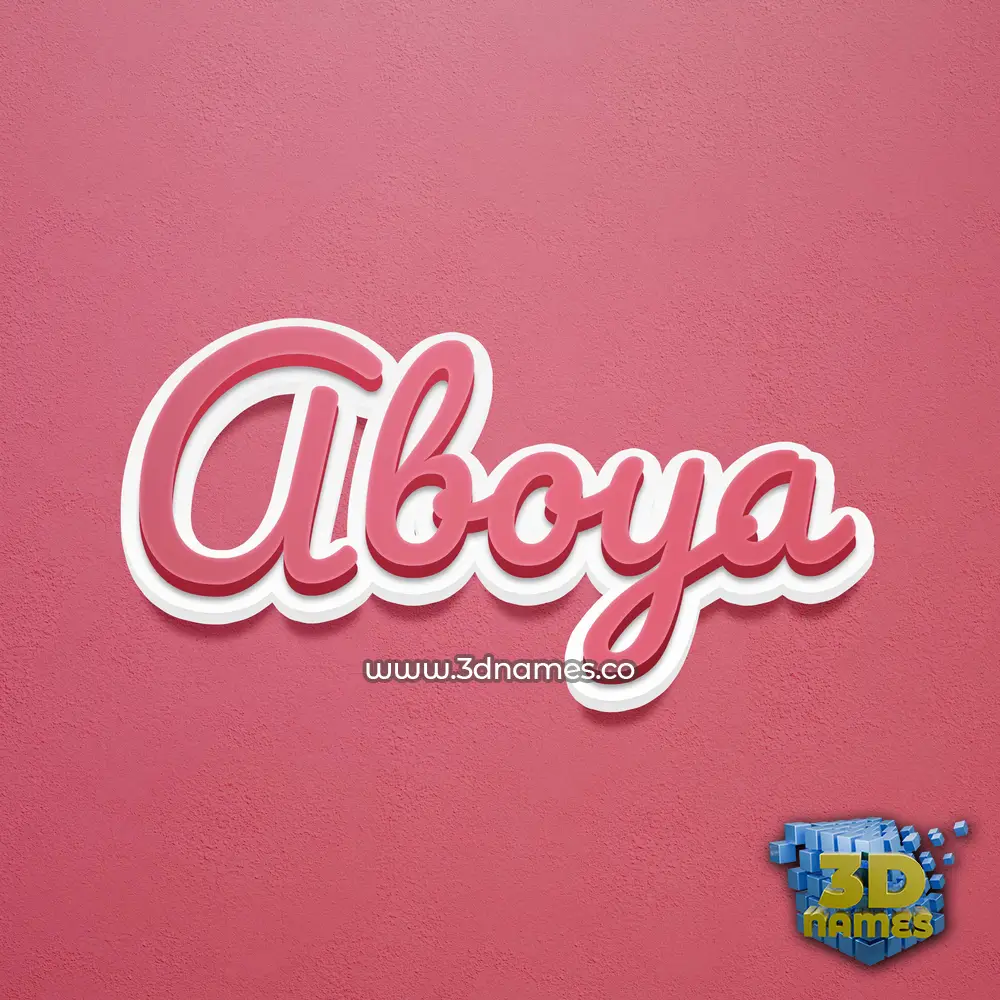 aboya in Red Scribble style - 3D name wallpaper