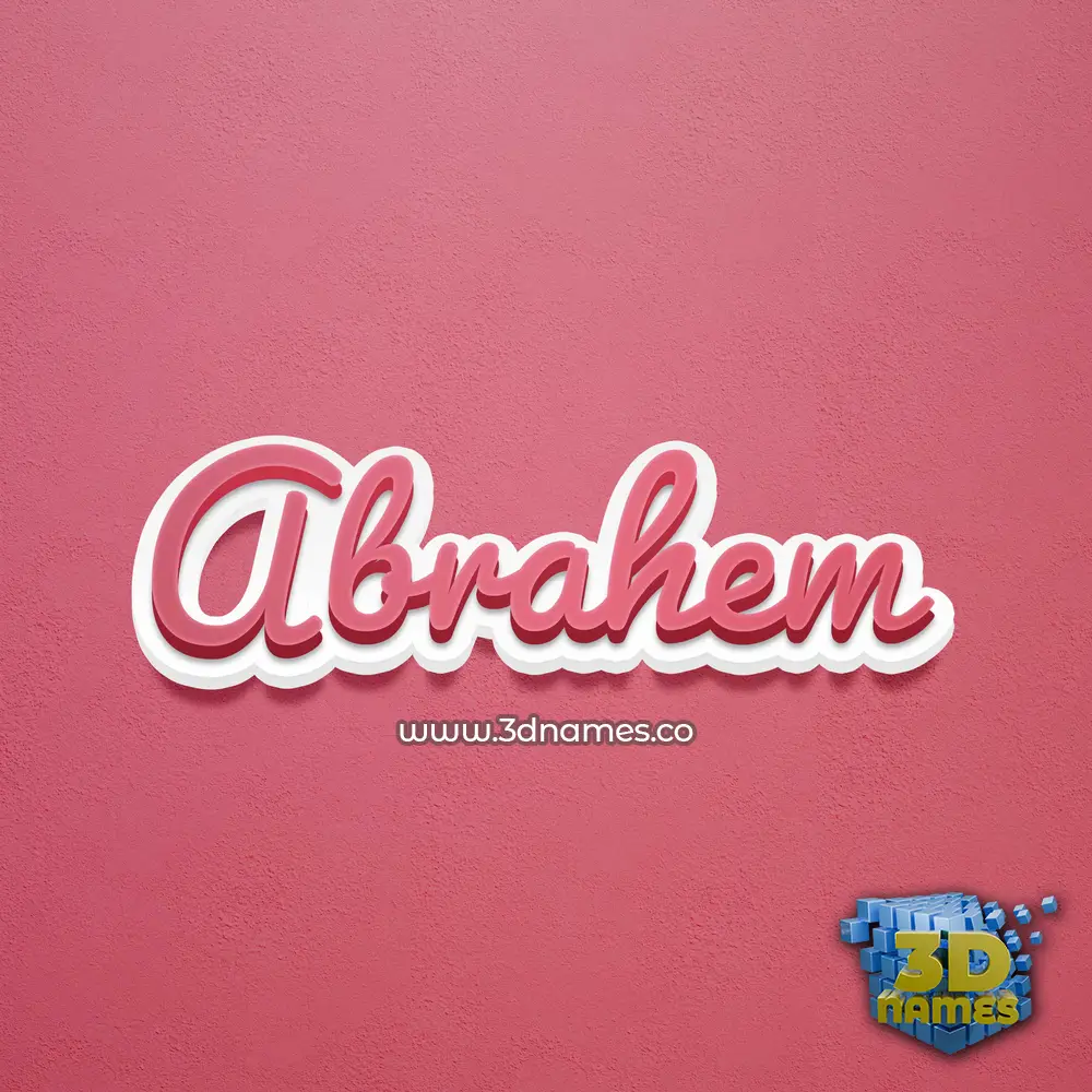 abrahem in Red Scribble style - 3D name wallpaper