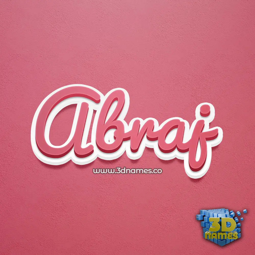 abraj in Red Scribble style - 3D name wallpaper