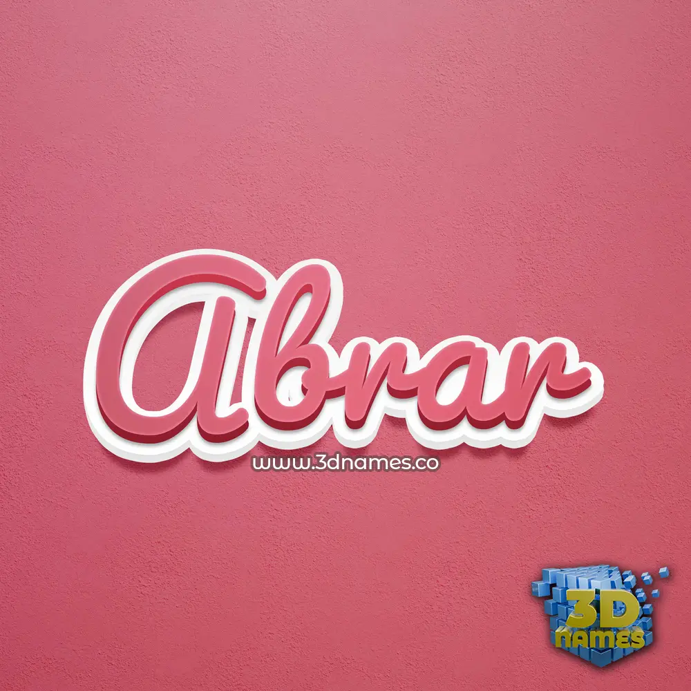 abrar in Red Scribble style - 3D name wallpaper