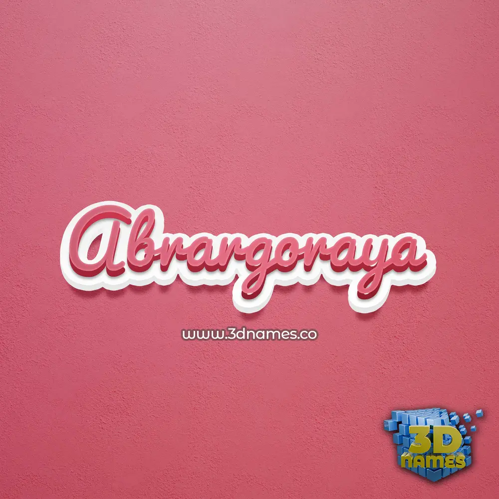 abrargoraya in Red Scribble style - 3D name wallpaper