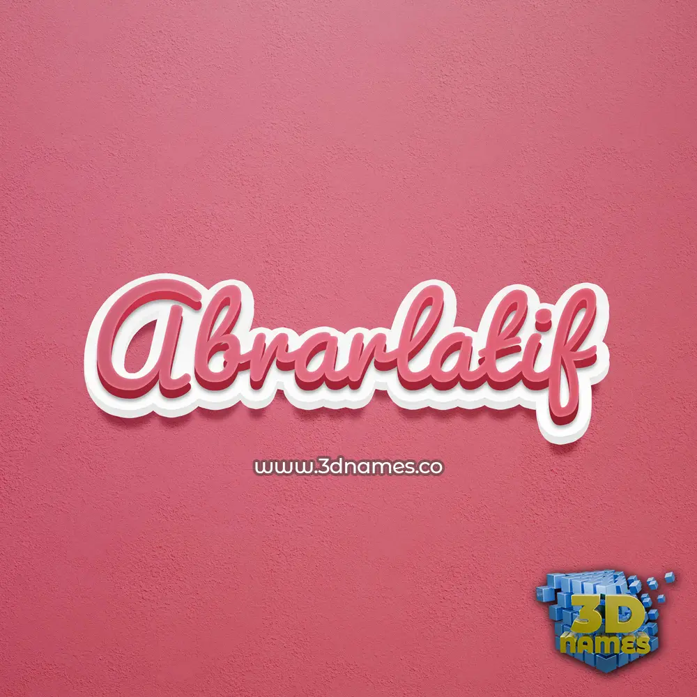 abrarlatif in Red Scribble style - 3D name wallpaper