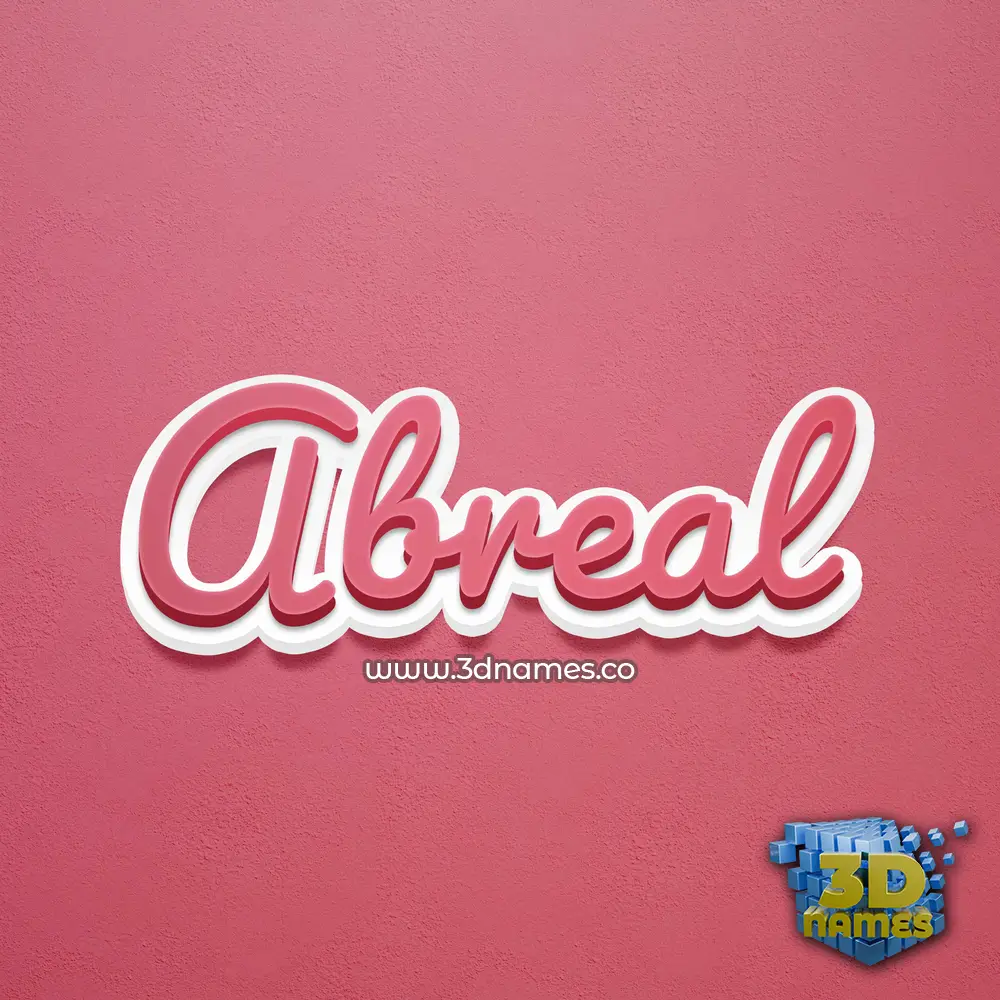 abreal in Red Scribble style - 3D name wallpaper
