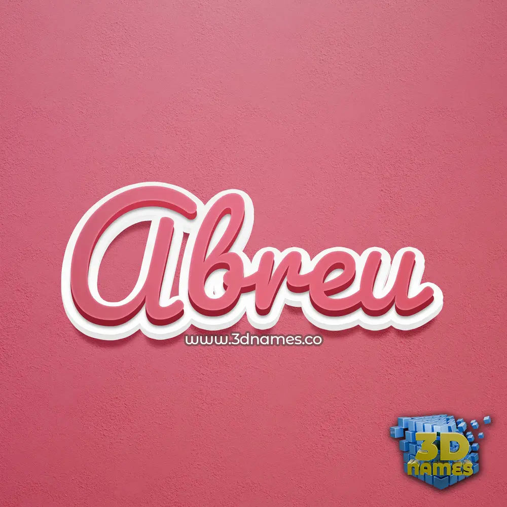 abreu in Red Scribble style - 3D name wallpaper