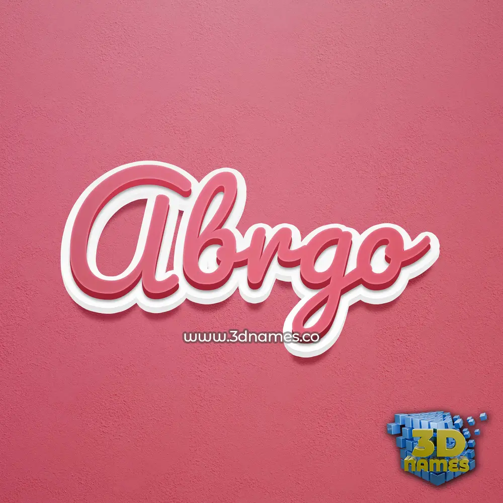abrgo in Red Scribble style - 3D name wallpaper