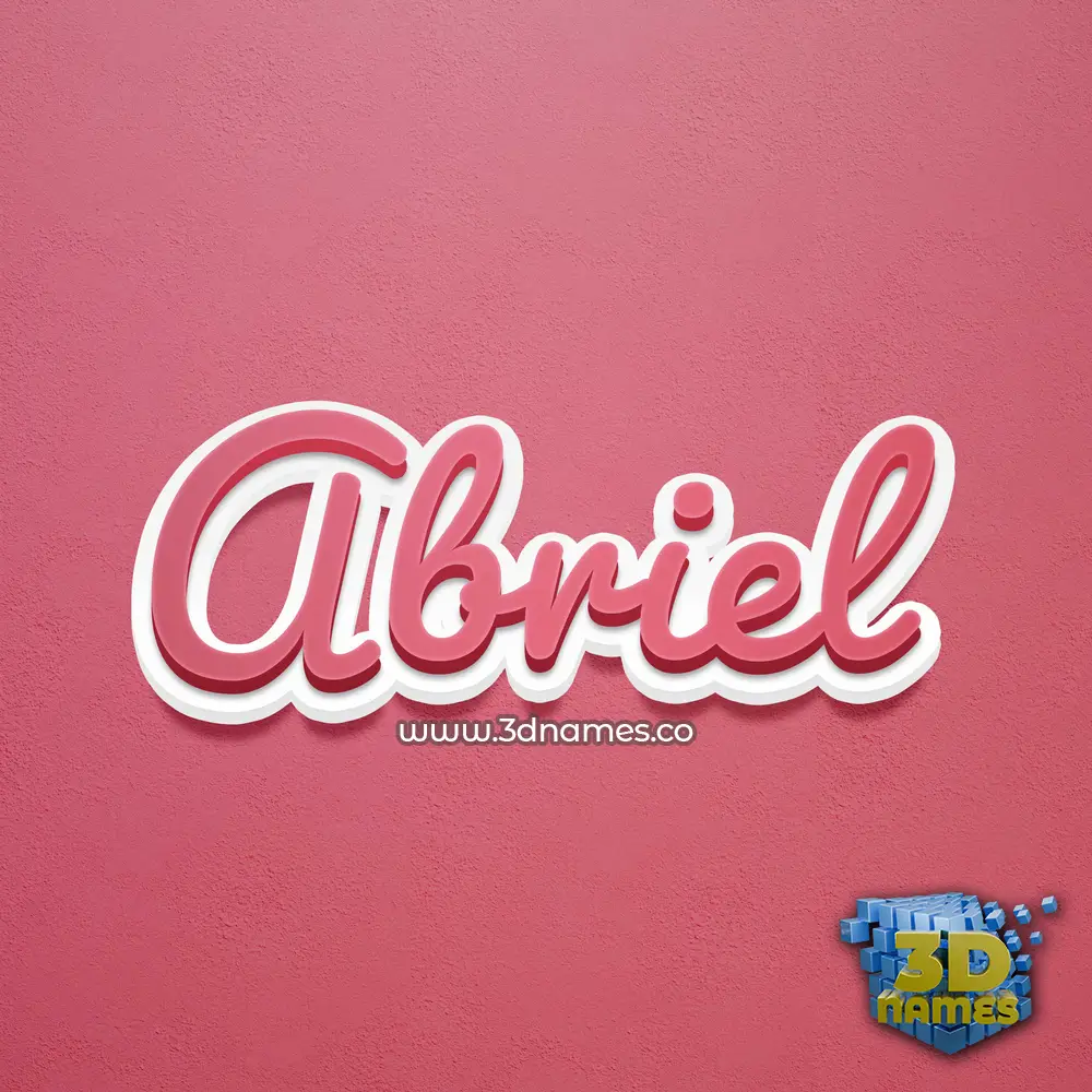 abriel in Red Scribble style - 3D name wallpaper