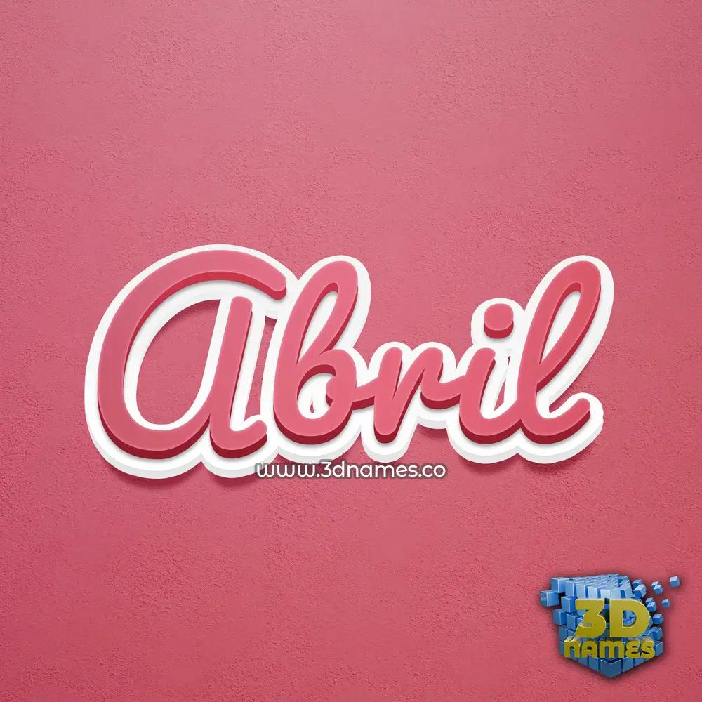 abril in Red Scribble style - 3D name wallpaper