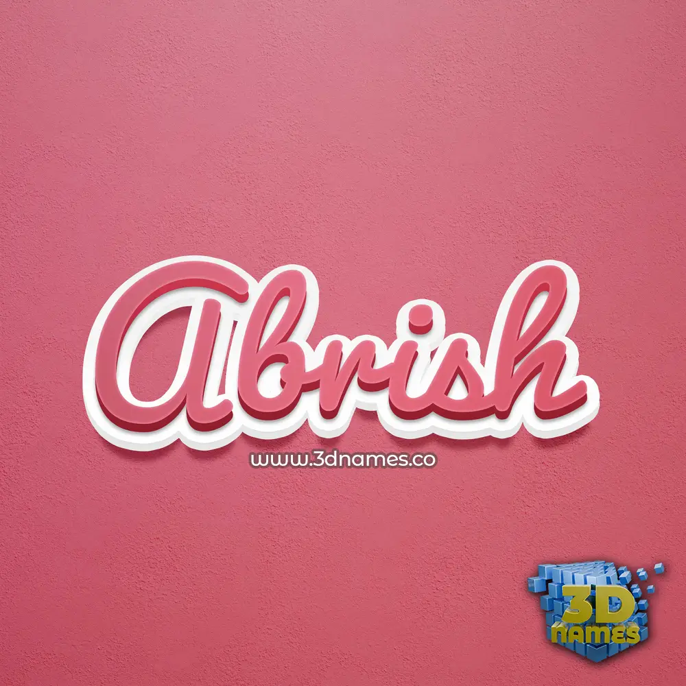 abrish in Red Scribble style - 3D name wallpaper