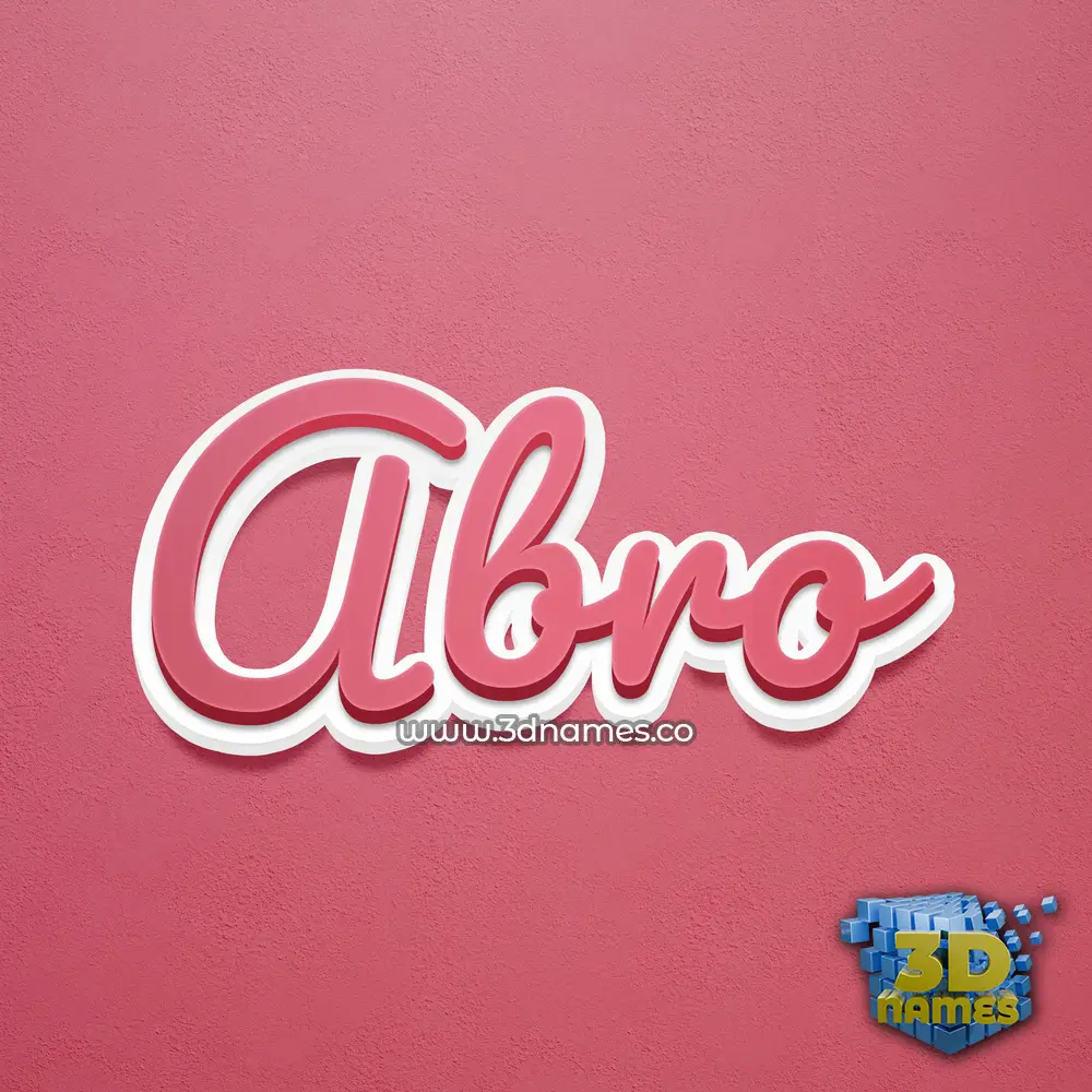 abro in Red Scribble style - 3D name wallpaper