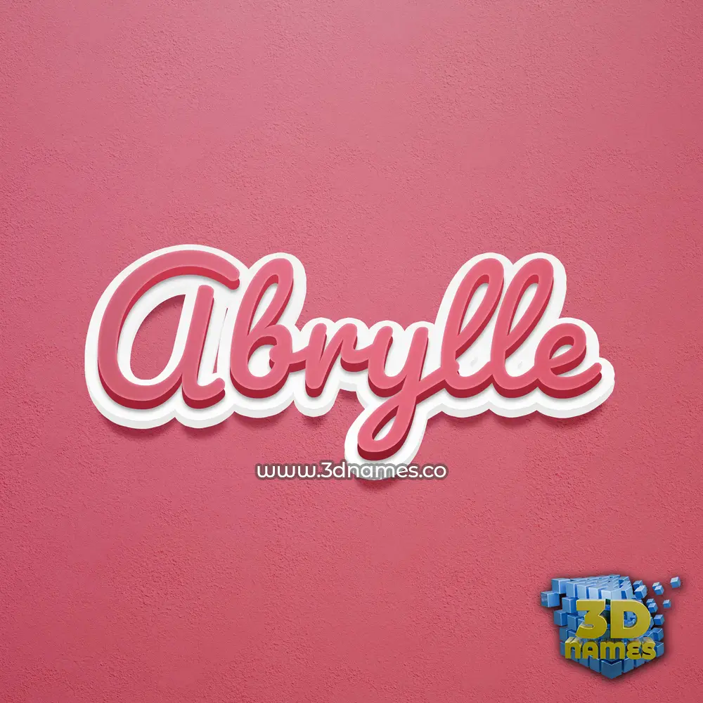 abrylle in Red Scribble style - 3D name wallpaper
