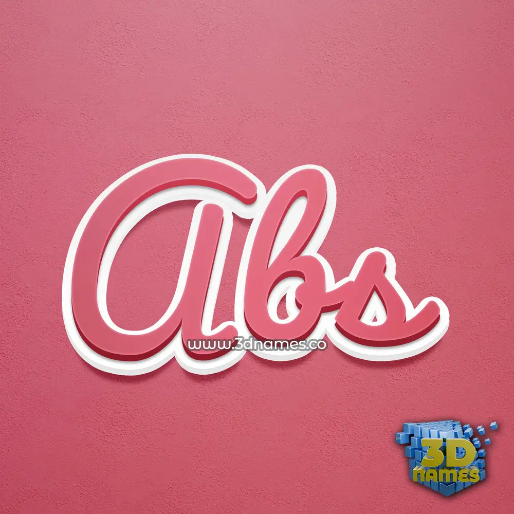 abs in Red Scribble style - 3D name wallpaper