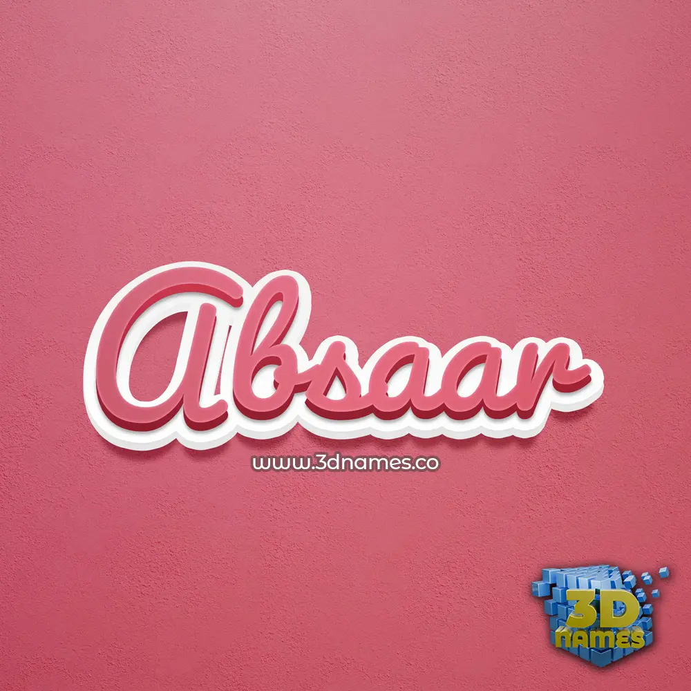 absaar in Red Scribble style - 3D name wallpaper