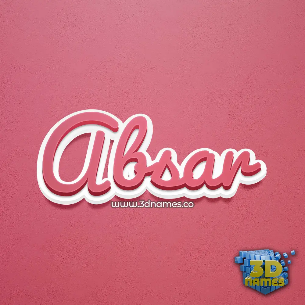 absar in Red Scribble style - 3D name wallpaper
