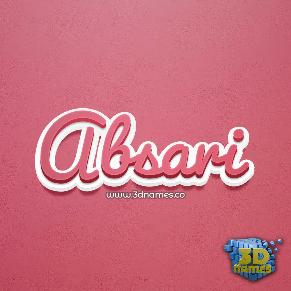 absari in Red Scribble style - 3D name wallpaper