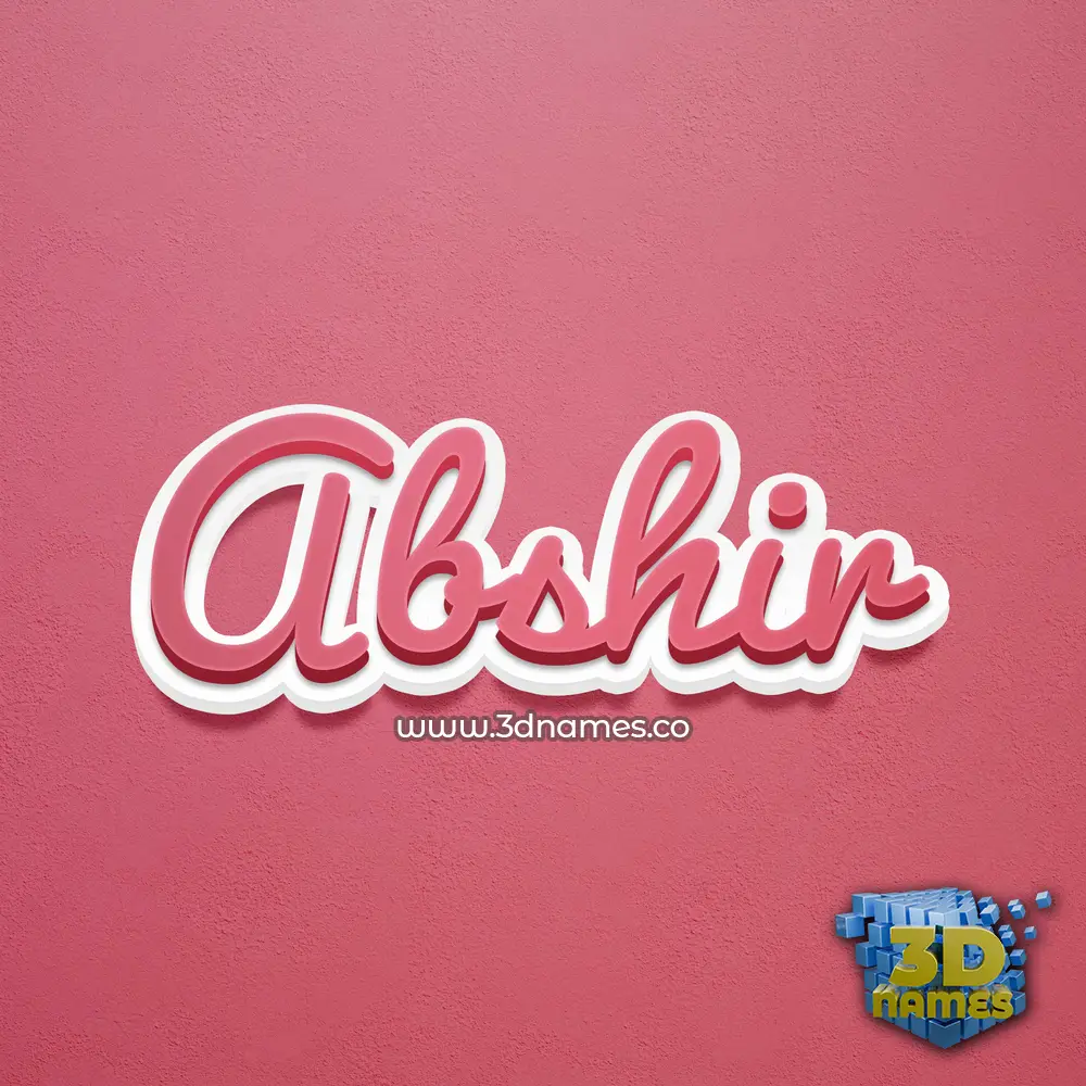 abshir in Red Scribble style - 3D name wallpaper