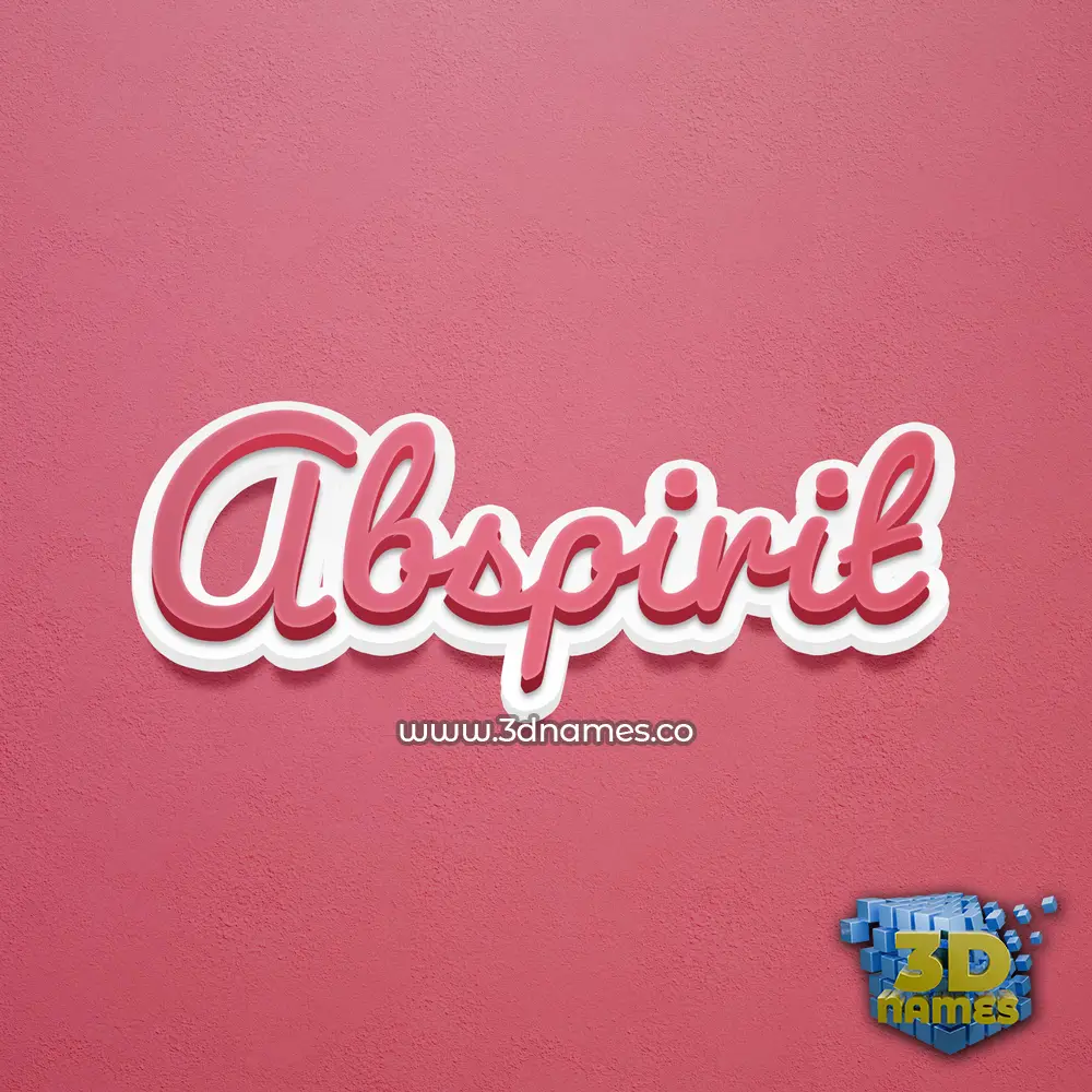 abspirit in Red Scribble style - 3D name wallpaper