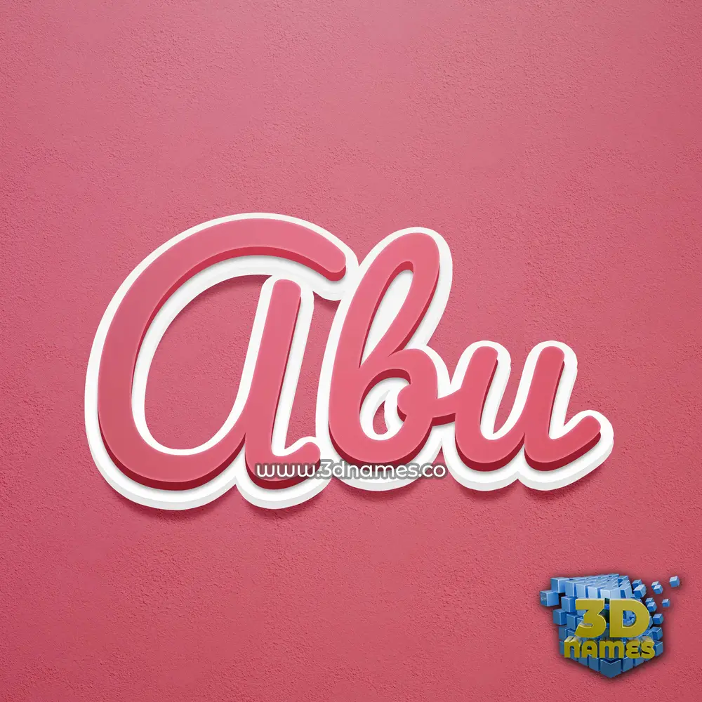 abu in Red Scribble style - 3D name wallpaper
