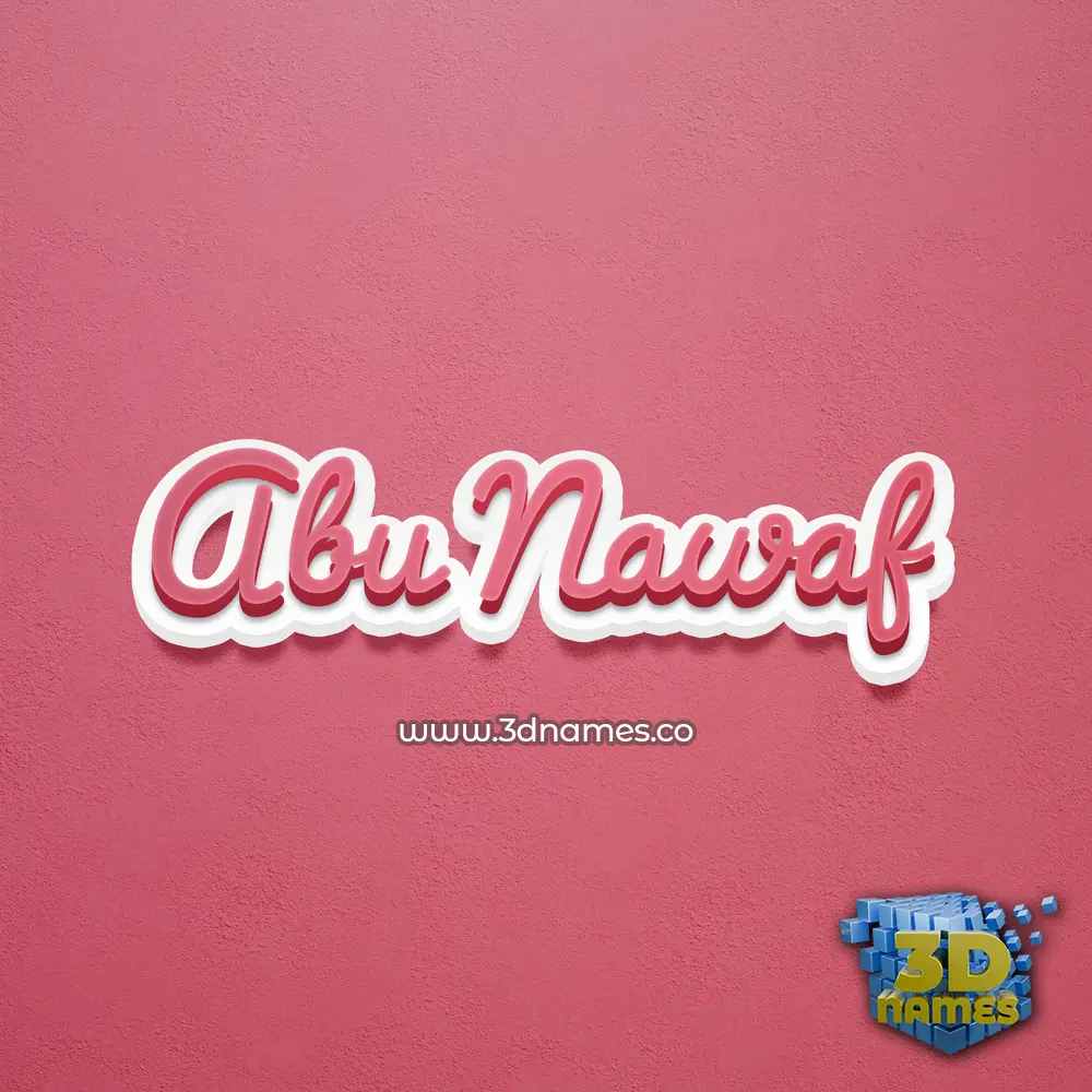 abu nawaf in Red Scribble style - 3D name wallpaper