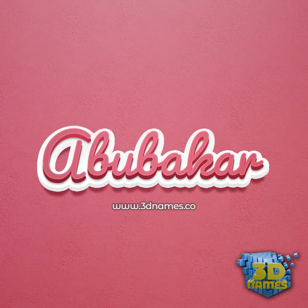 abubakar in Red Scribble style - 3D name wallpaper