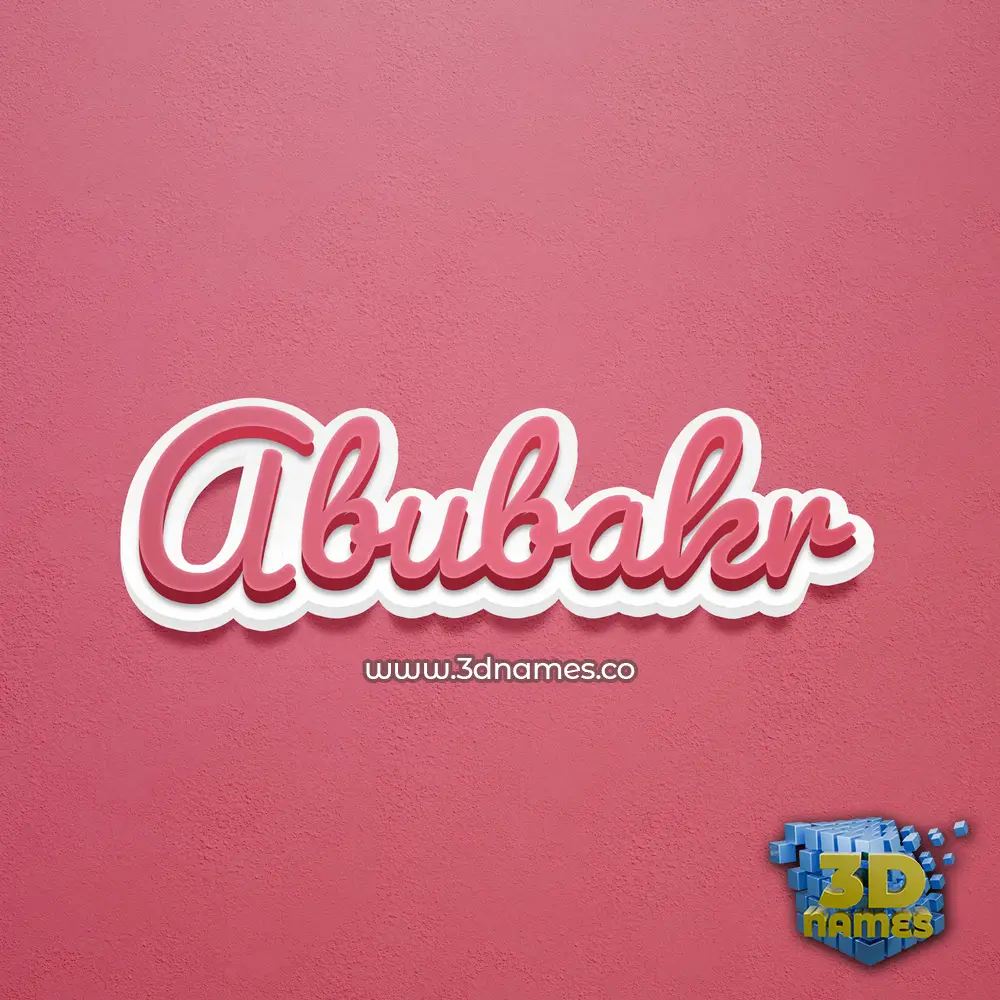 abubakr in Red Scribble style - 3D name wallpaper