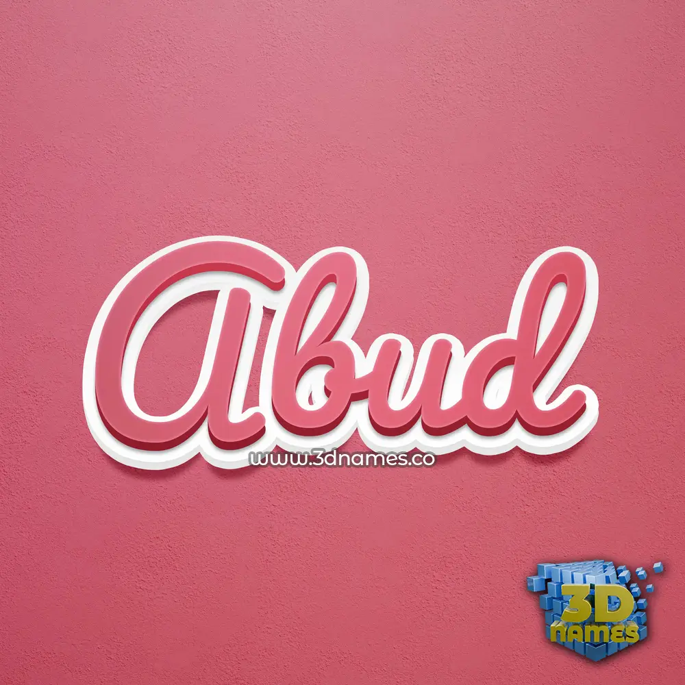abud in Red Scribble style - 3D name wallpaper