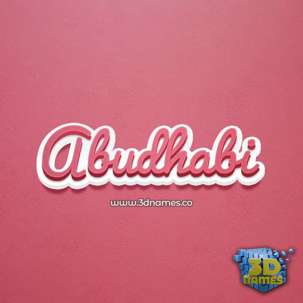 abudhabi in Red Scribble style - 3D name wallpaper