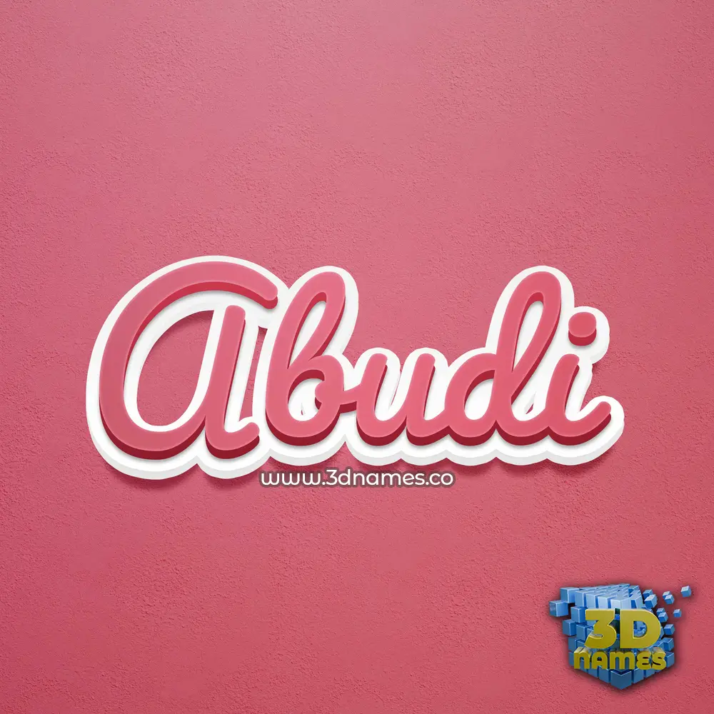 abudi in Red Scribble style - 3D name wallpaper