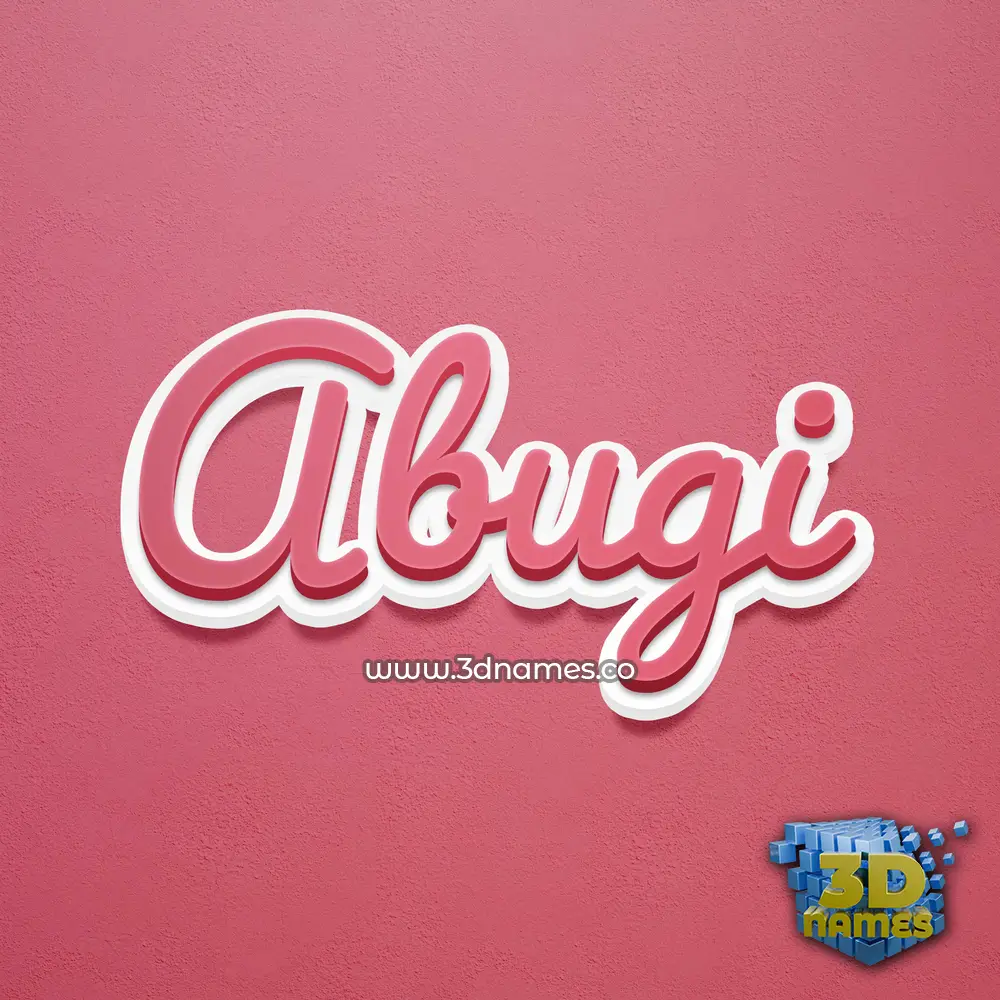 abugi in Red Scribble style - 3D name wallpaper