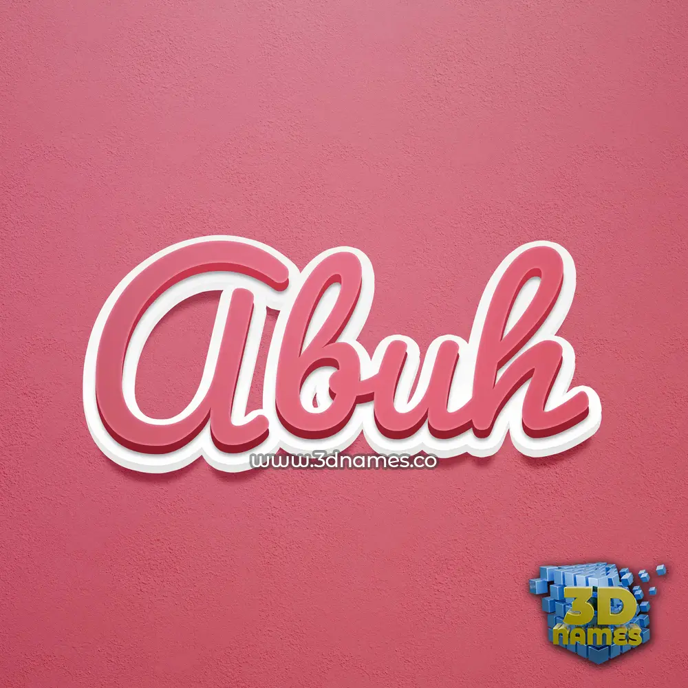 abuh in Red Scribble style - 3D name wallpaper