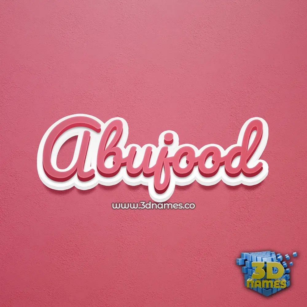 abujood in Red Scribble style - 3D name wallpaper