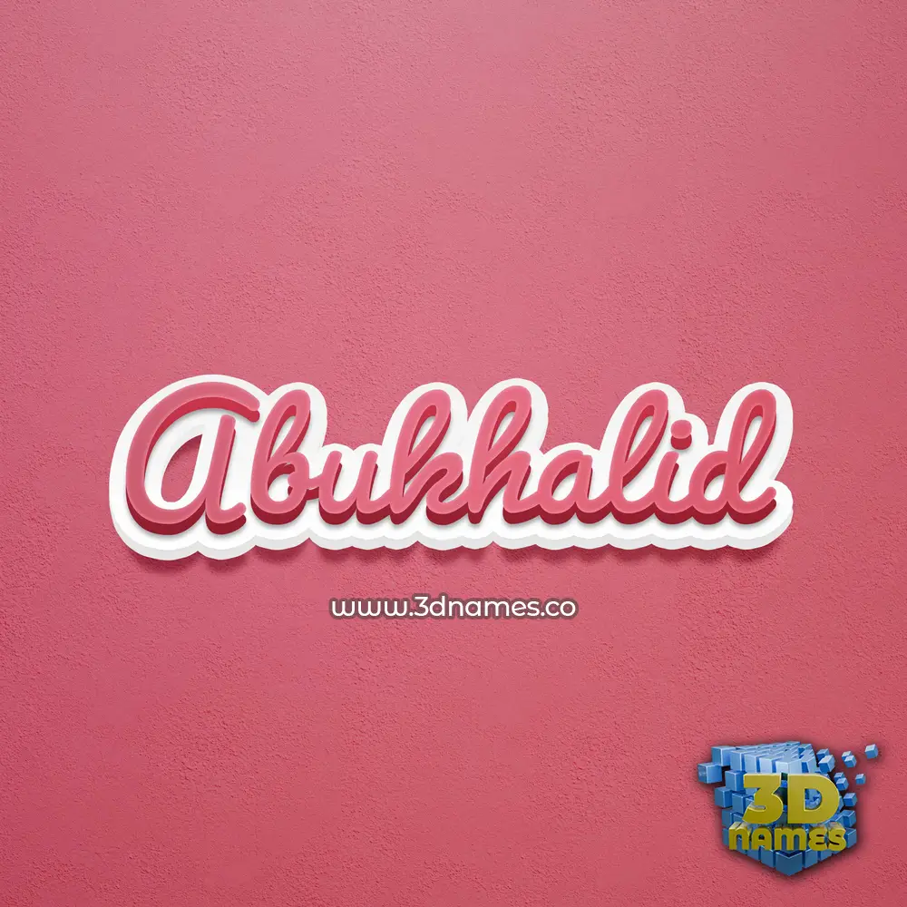 abukhalid in Red Scribble style - 3D name wallpaper