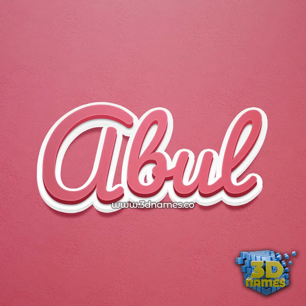 abul in Red Scribble style - 3D name wallpaper