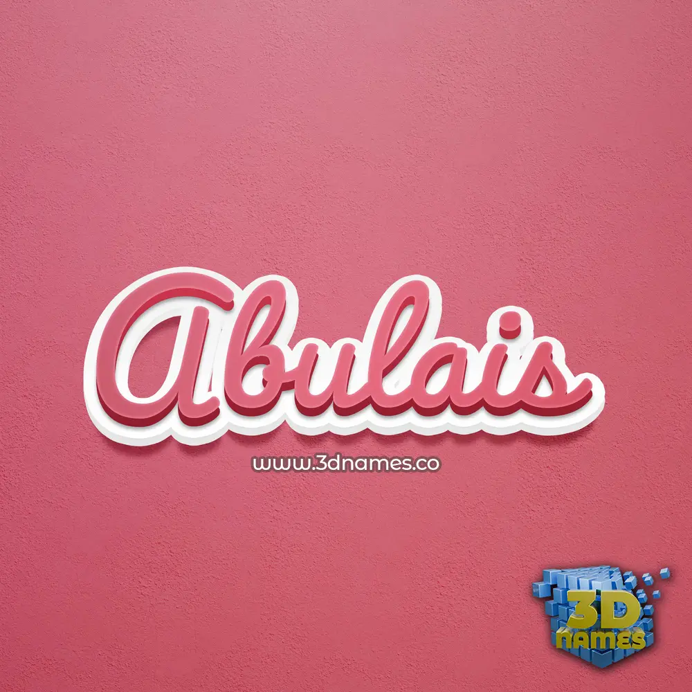 abulais in Red Scribble style - 3D name wallpaper