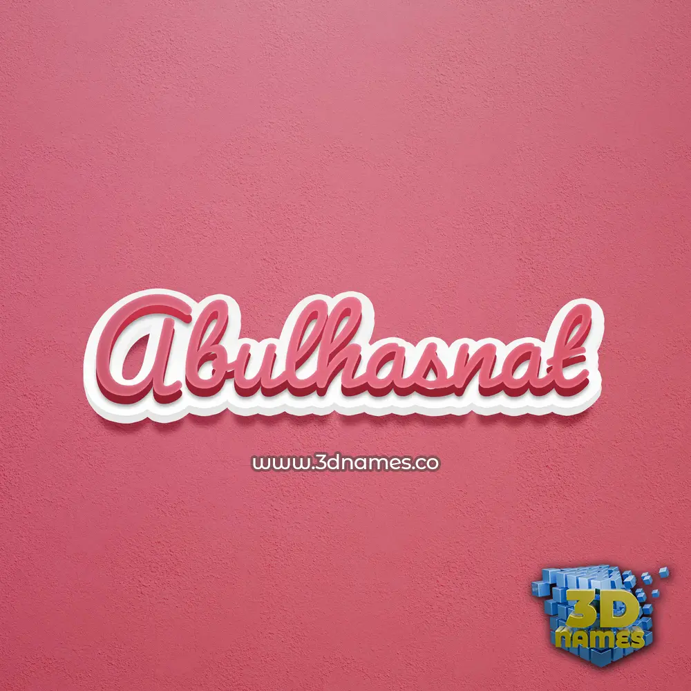 abulhasnat in Red Scribble style - 3D name wallpaper