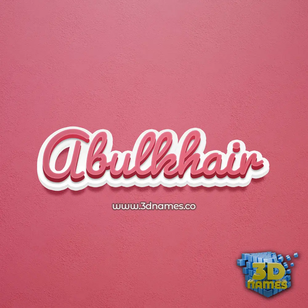 abulkhair in Red Scribble style - 3D name wallpaper